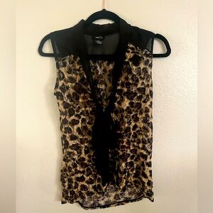Rue21 y2k Lacy leopard print sleeveless blouse